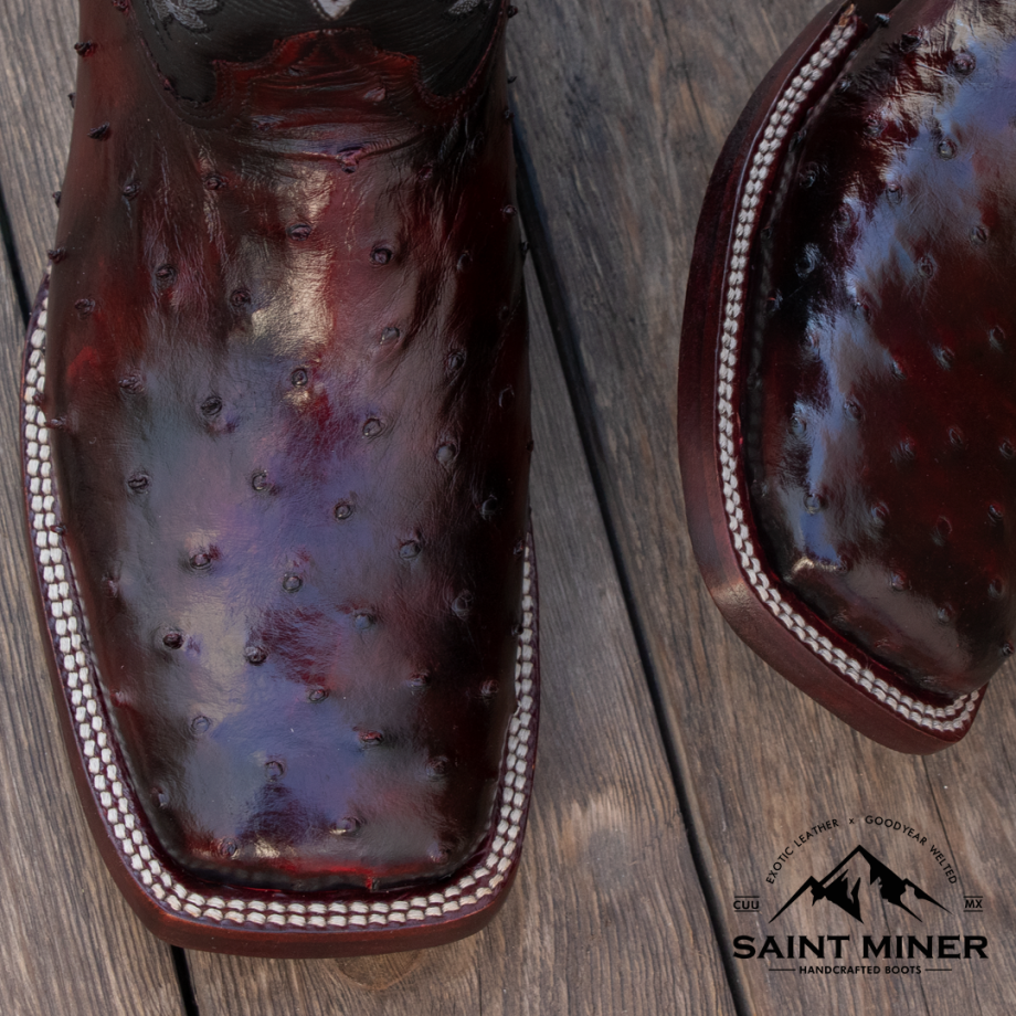 Botas avestruz black cherry con CINTO DE REGALO! - Image 3