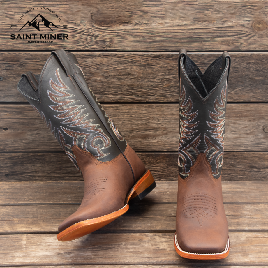 Botas modelo crazy bull cafe con cinto de REGALO - Image 4