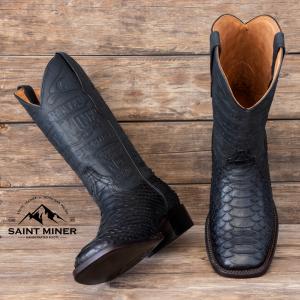 Botas de piton negro estilo mamba negra con CINTO DE REGALO!