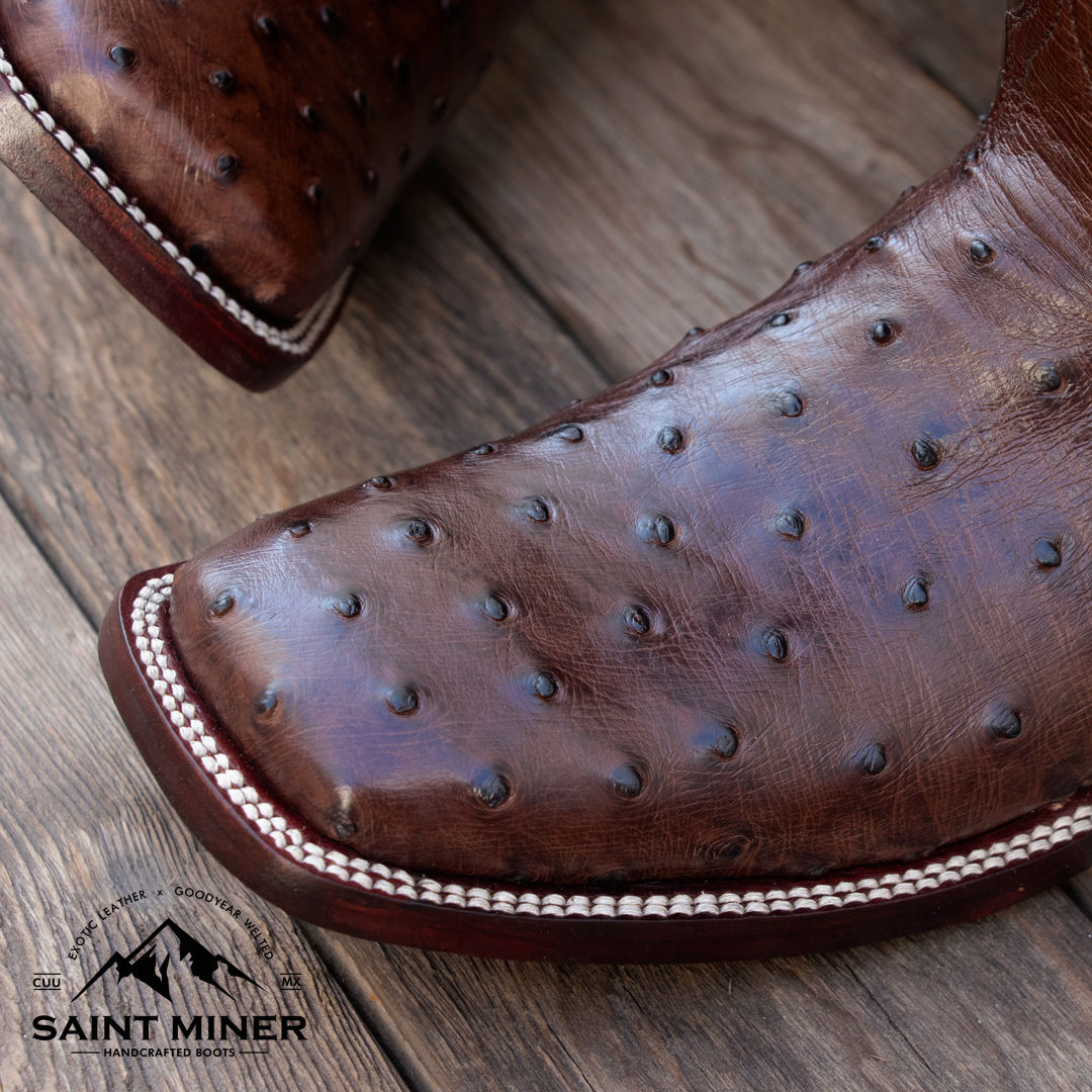 Botas de avestruz color tabaco con cinto de REGALO! - Image 2