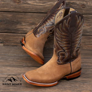 Kit botas nobuck cammel modelo "Aguila" con cinto cincelado