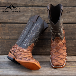 Botas pescado color conac matte con cinto de REGALO!