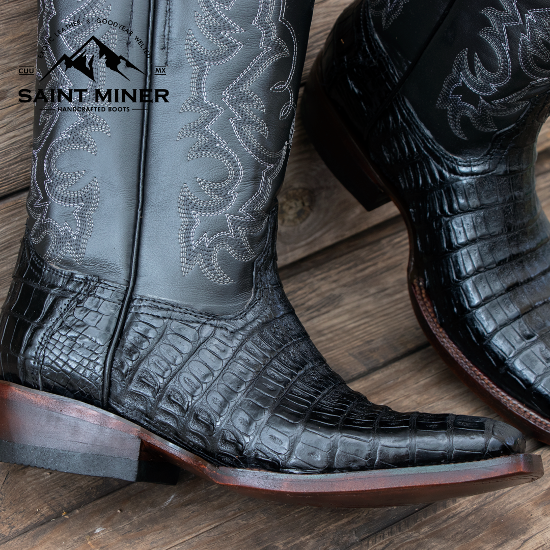 Botas modelo belly caiman estilo mamba negro cinto de REGALO - Image 2