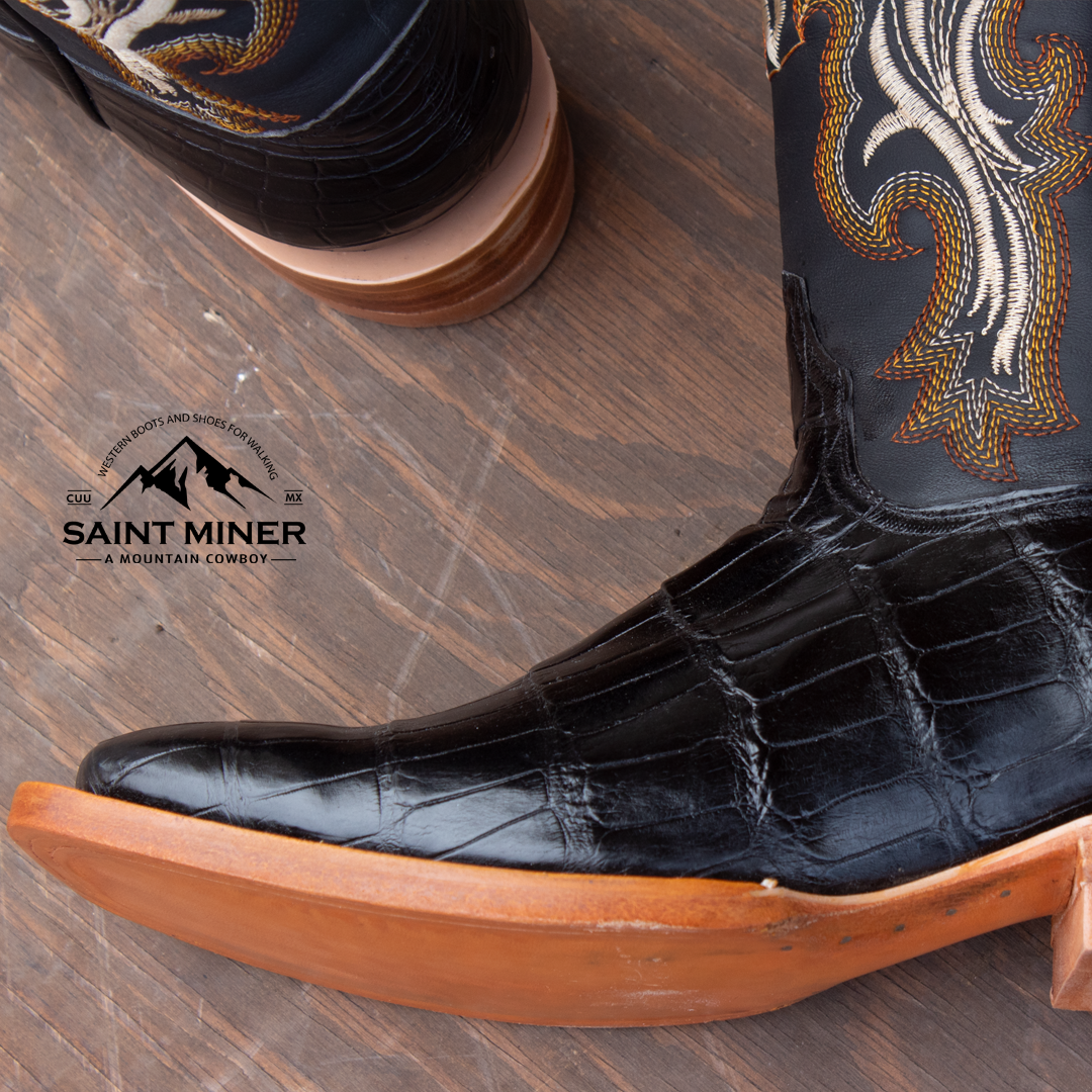 Botas lagarto americano negro con cinto DE REGALO - Image 4