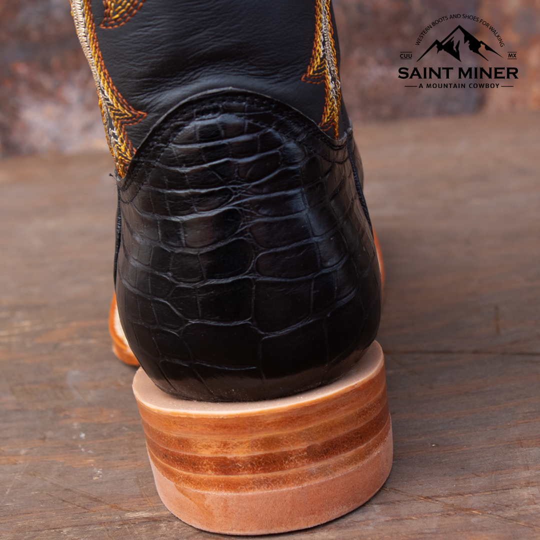 Botas lagarto americano negro con cinto DE REGALO - Image 5