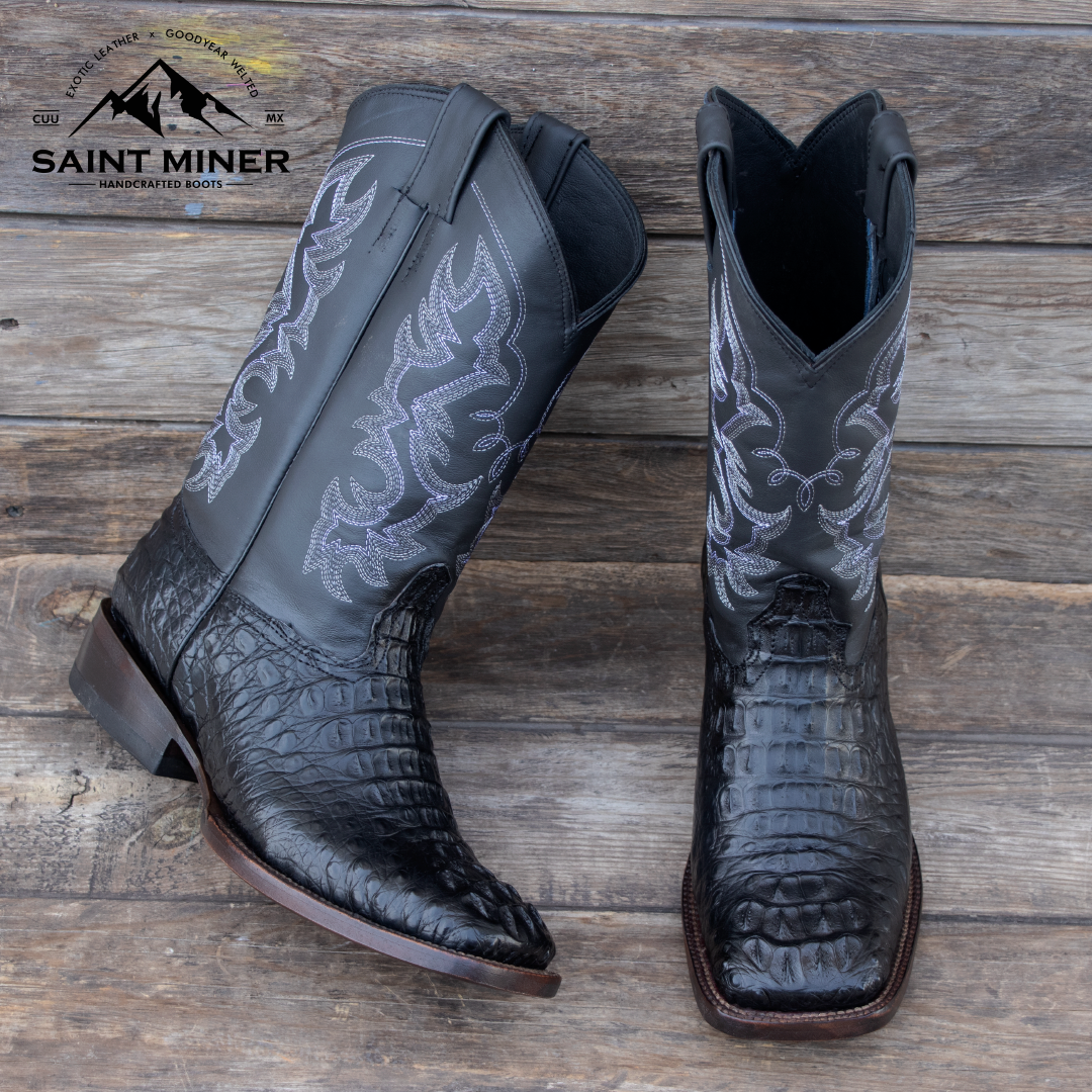 Botas Nuca de caiman estilo mamba negro cinto de REGALO! - Image 2