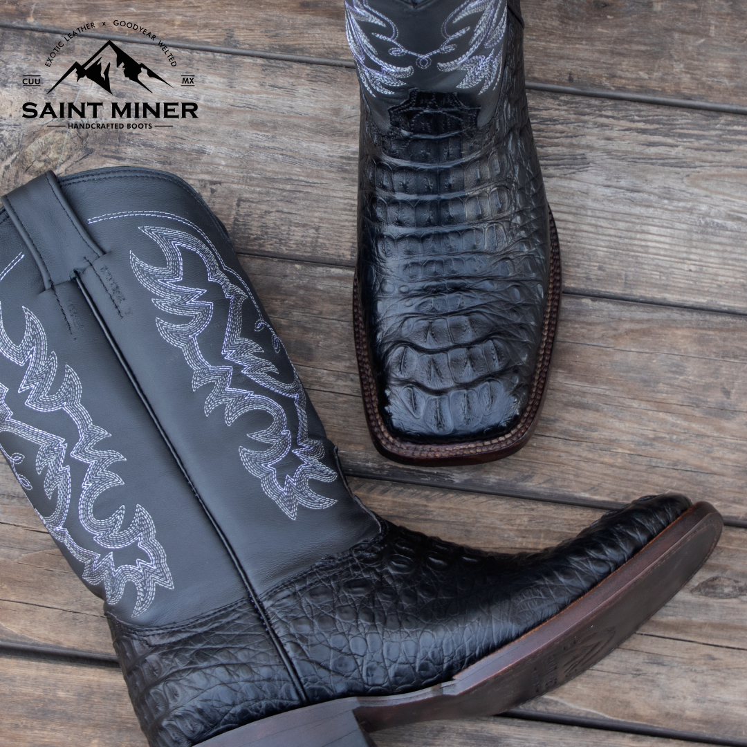 Botas Nuca de caiman estilo mamba negro cinto de REGALO! - Image 3