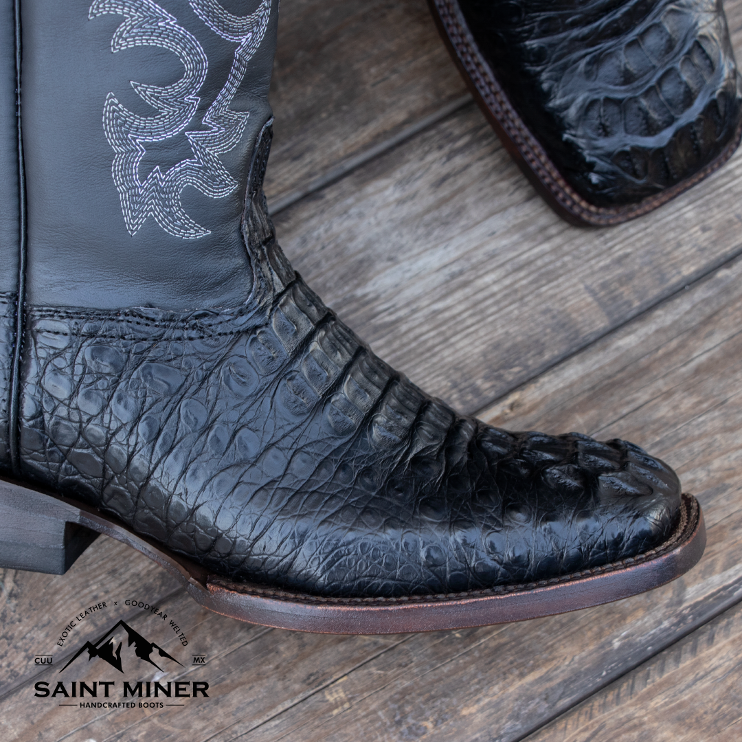 Botas Nuca de caiman estilo mamba negro cinto de REGALO! - Image 4