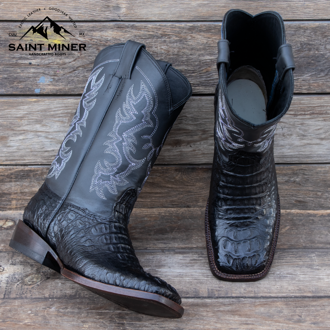 Botas Nuca de caiman estilo mamba negro cinto de REGALO! - Image 5