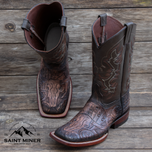 Botas cinceladas a mano modelo vaquero 777 con cinto de REGALO!