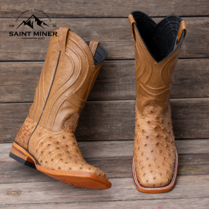 Botas de avestruz color humber estilo premium con cinto de REGALO!